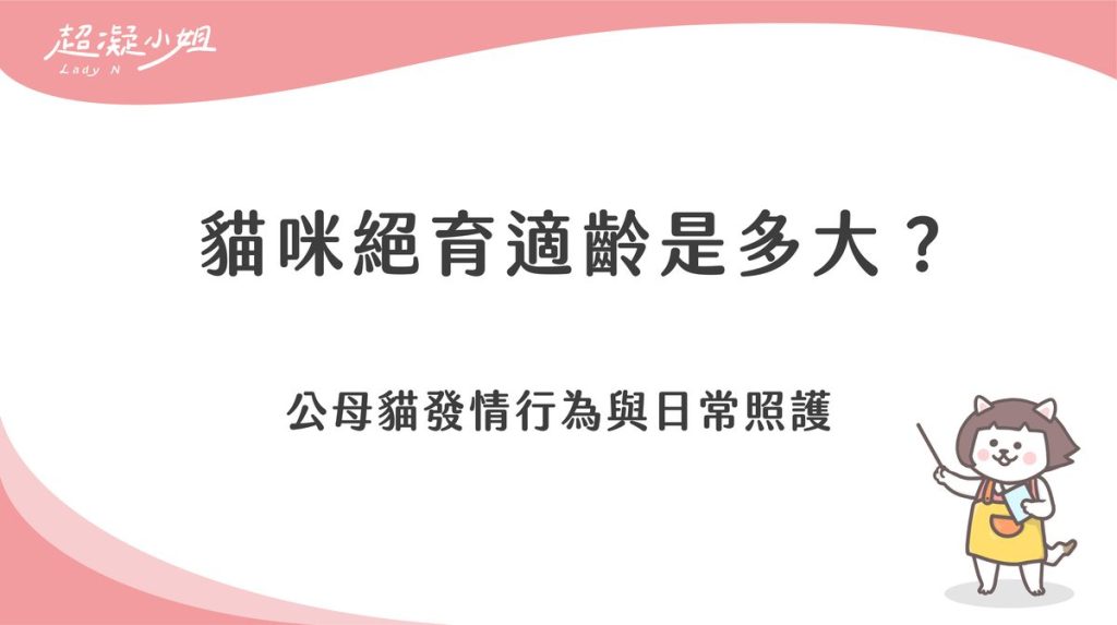 貓咪絕育適齡是多大？公母貓發情行為與日常照護