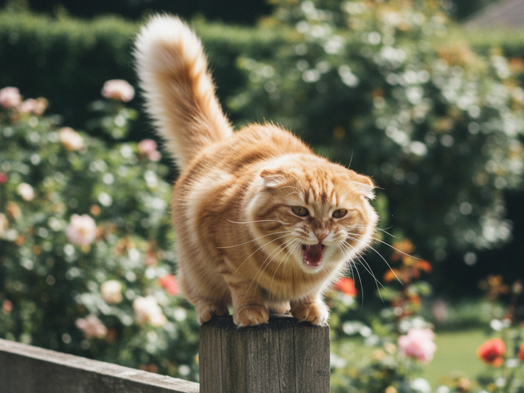 why does my cat huff at me