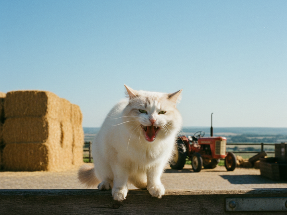 why does my cat huff at me