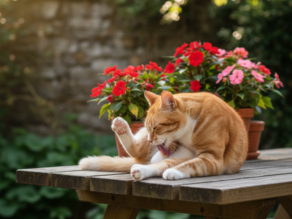 why do cats lick themselves