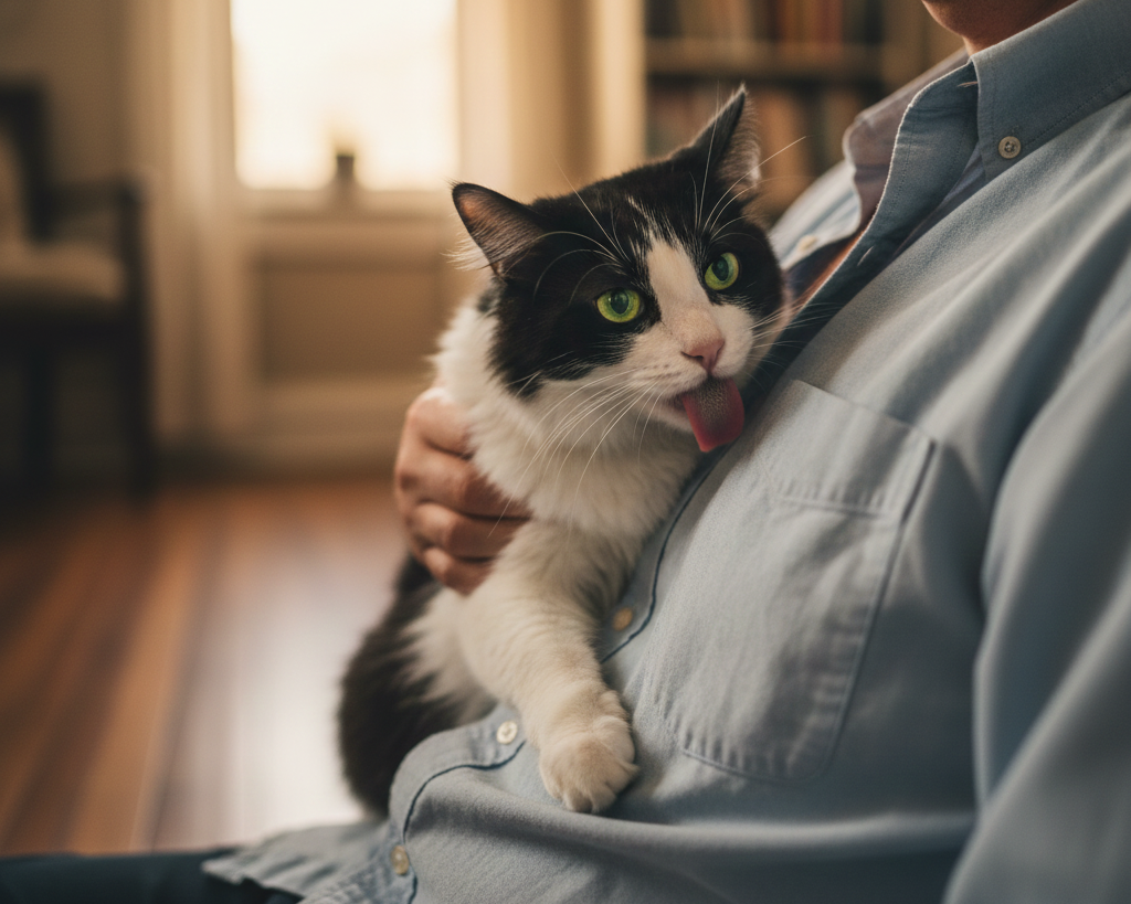 why is my cat licking everything