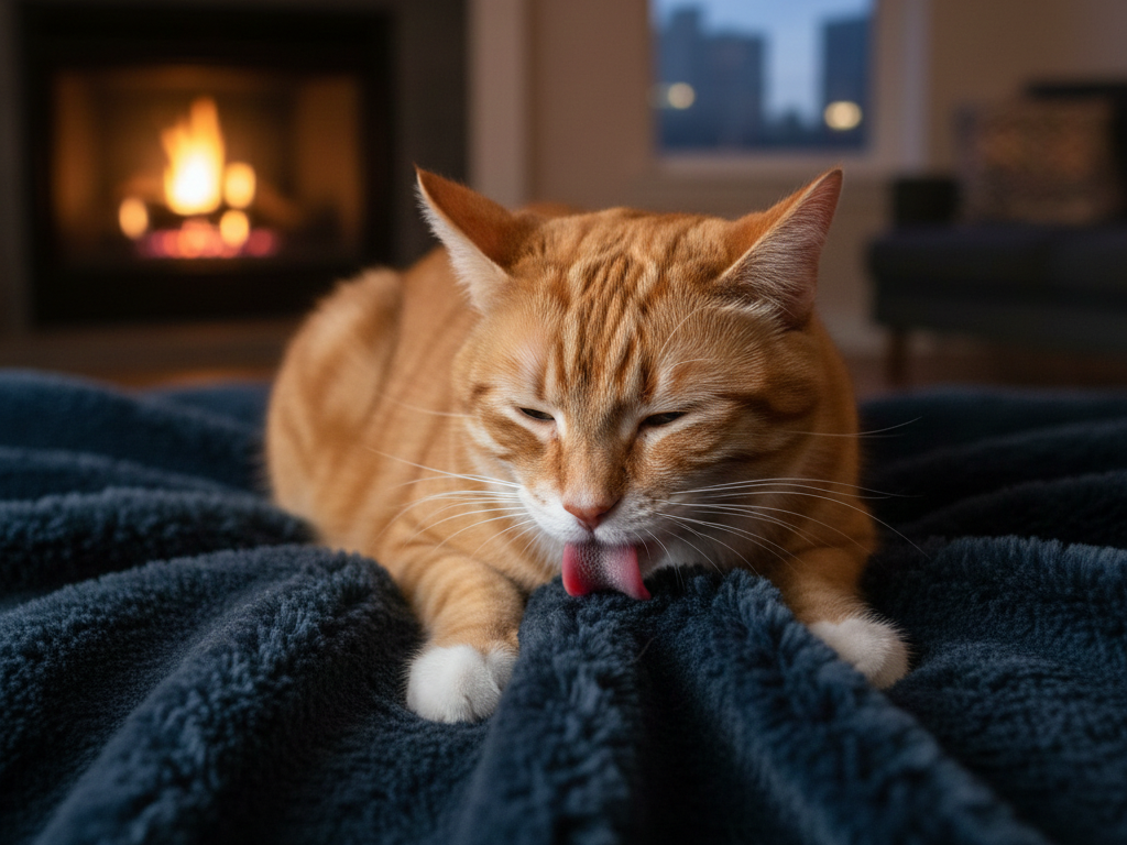 why is my cat licking everything